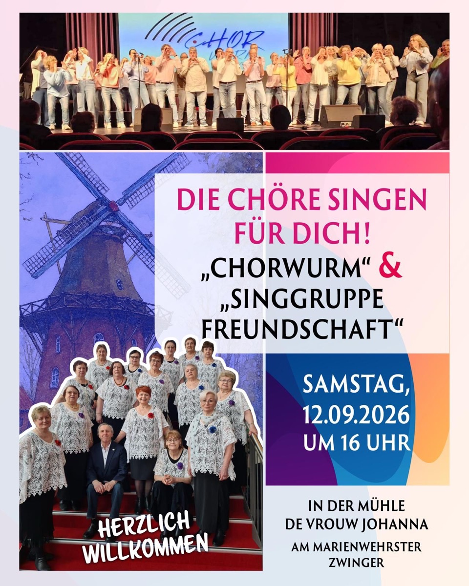 Plakat zum Wallsingen am 12. September 2026 in der Vrouw Johanna